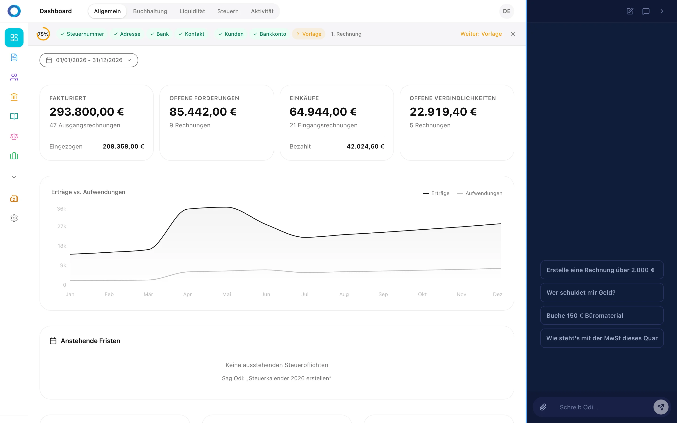 Odiverse ERP Dashboard